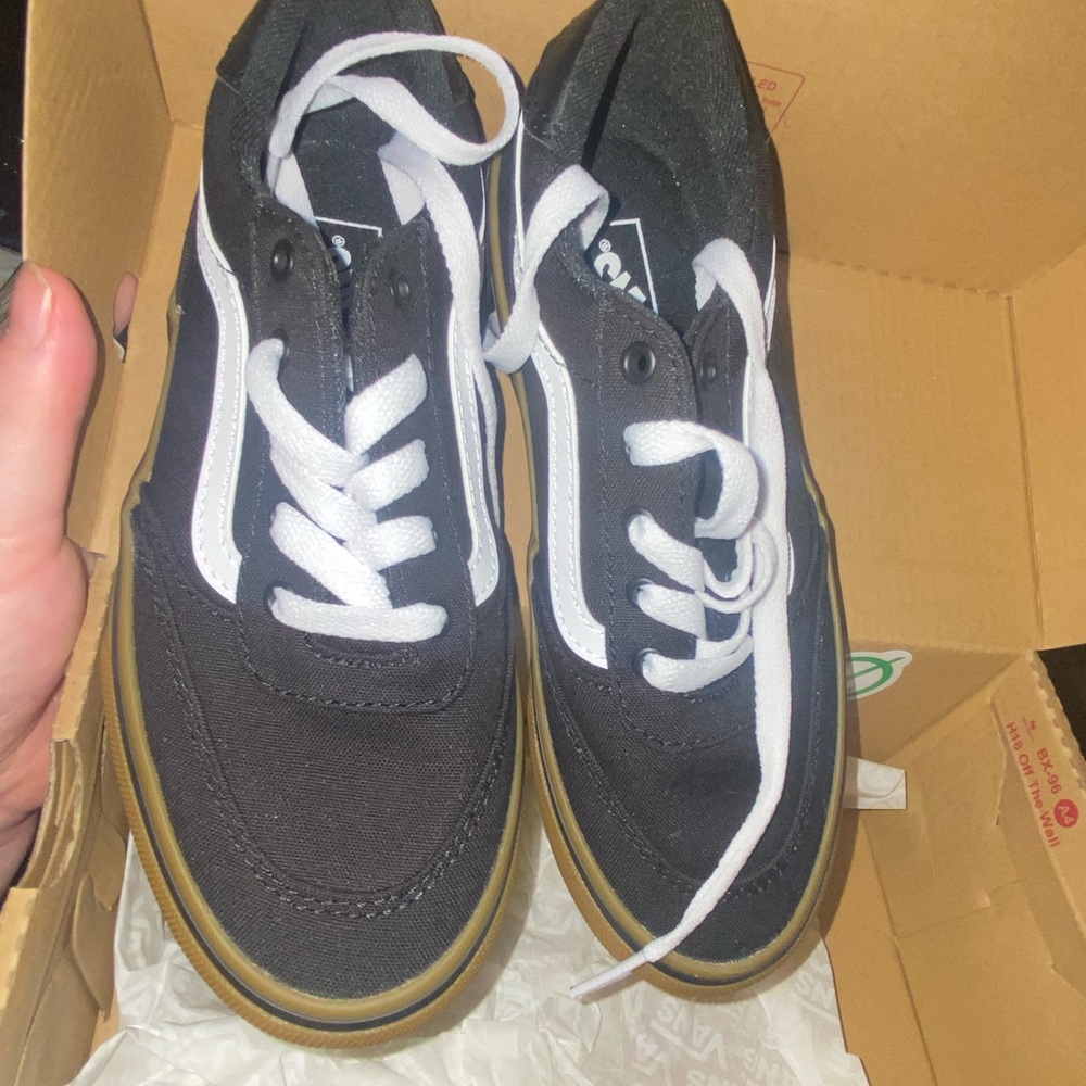 Vans Black and White Sneakers with Gum Sole